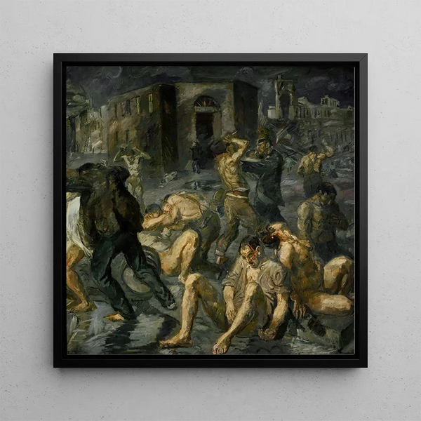 Scène de la destruction de Messine - Max Beckmann — indrammet kunstværk på væggen