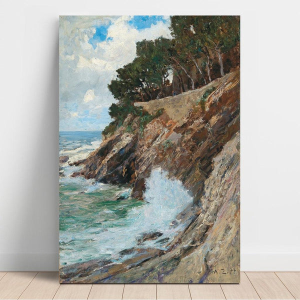 Reproduktion af maleriet Scène sur la côte de Nervi - Alfred Zoff