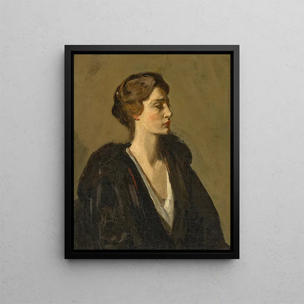 En dame i sort - Sir John Lavery — indrammet kunstværk på væggen