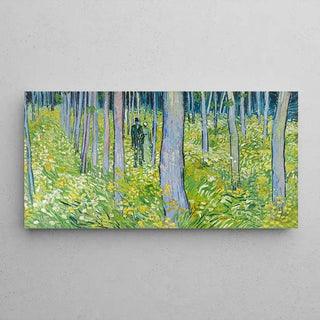 Sous-bois avec deux personnages - Vincent van Gogh | Reproduction Tableau Décoration murale affiche copie