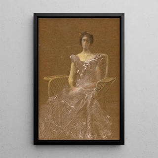 Thomas Wilmer Dewing - Lady in Rattan Armchair.webp