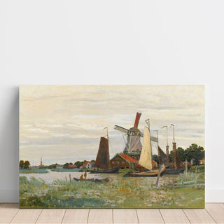 Un Moulin à Zaandam de Claude Monet | Reproduction Tableau Décoration murale affiche copie