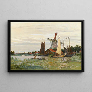 Un Moulin à Zaandam de Claude Monet | Reproduction Tableau Décoration murale affiche copie