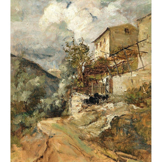 Un paysage méridional avec des moutons - Marie Egner | Reproduction Tableau Décoration murale affiche copie