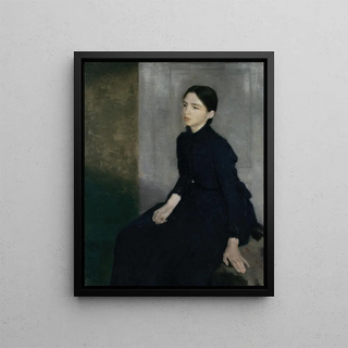 Vilhelm Hammershi - Portrait of a young woman The artists sister Anna Hammershi.webp