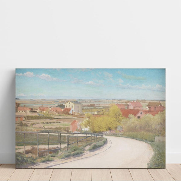 Reproduktion af maleriet af et landskab med en vej nær Næstved, Zélande - Laurits Andersen Ring