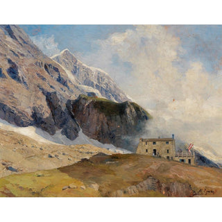 Vue sur la Mainzer Hütte, Hohen Tauern avec le Großen Wiesbachhorn en arrière-plan - Marie Egner | Reproduction Tableau Décoration murale affiche copie