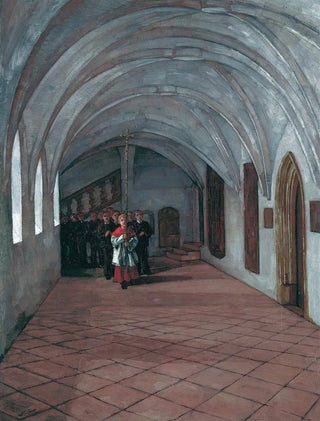 Wilhelm Trbner - Prozession im Kreuzgang in Seeon.webp