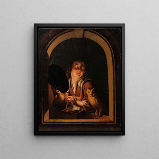 Willem Van Mieris - A young boy with a owl.webp