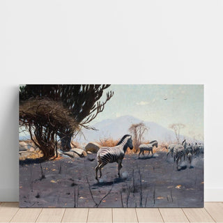 Zèbres - Wilhelm Kuhnert | Reproduction Tableau Décoration murale affiche copie