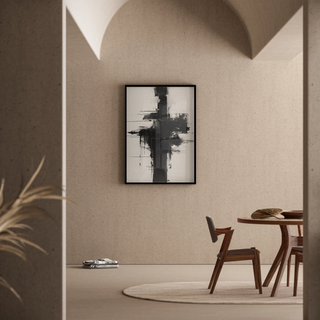 Sort-hvidt designplakat - Abstrakt Impuls