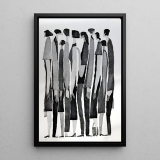 Sort-hvidt designplakat - Multitude Silencieuse