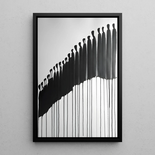 Sort-hvidt designplakat - Procession Silencieuse