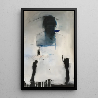 Abstrakt Tableau – Silhuet i Suspension