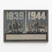 Vintage industriel vægplakat 1939-1944 — indrammet kunstværk på væggen