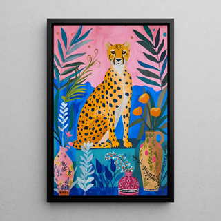 Tableau Gepard - Elegance og levende farver