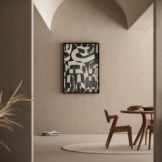 Sort-hvidt designplakat - Abstrakte kurver