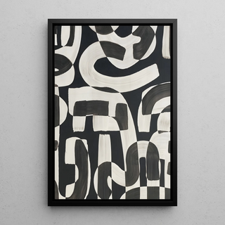 Sort-hvidt designplakat - Abstrakte kurver