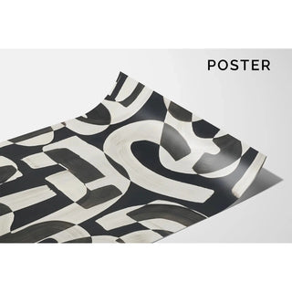 Sort-hvidt designplakat - Abstrakte kurver