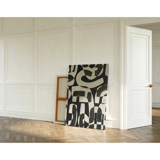 Sort-hvidt designplakat - Abstrakte kurver