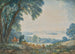 et udvidet maleri med en sø nær Rom, muligvis Bolsena-søen, med personer - Abraham Louis Rodolphe Ducros — visning af kunstværket