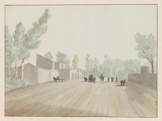 AbrahamLouisRodolphe Ducros - Straatbeeld bij verlaten van Napels ter hoogte van Cisterna.webp