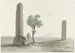 To fragmenter af søjlerne fra Zeus Olympiske tempel ved en halv ligue fra Anapus-floden - Abraham Louis Rodolphe Ducros — visning af kunstværket