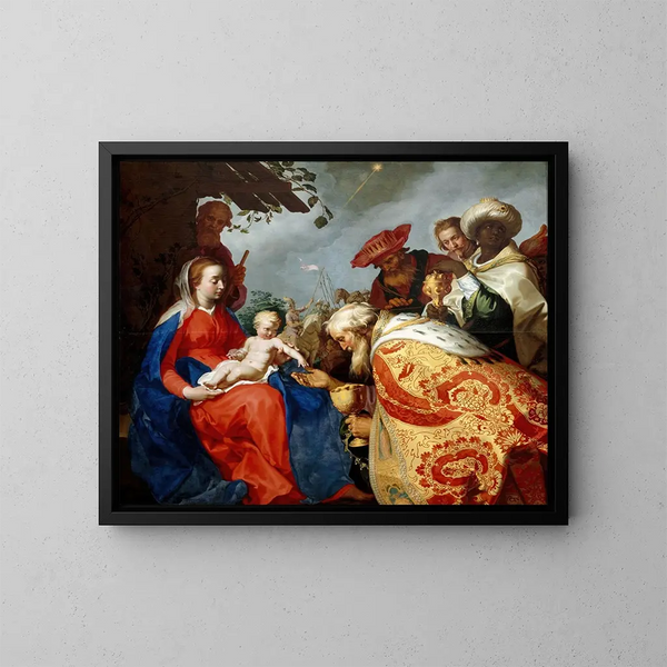 Adoration des Mages - Abraham Bloemaert — indrammet kunstværk på væggen