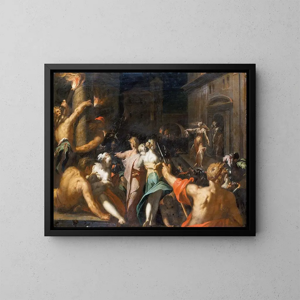 Judith, der viser Holofernes hoved - Abraham Bloemaert — indrammet kunstværk på væggen