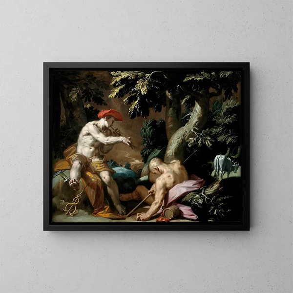 Mercure, Argus og Io - Abraham Bloemaert — indrammet kunstværk på væggen