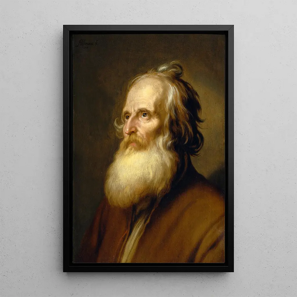 Gammel mand - Abraham Bloemaert — indrammet kunstværk på væggen