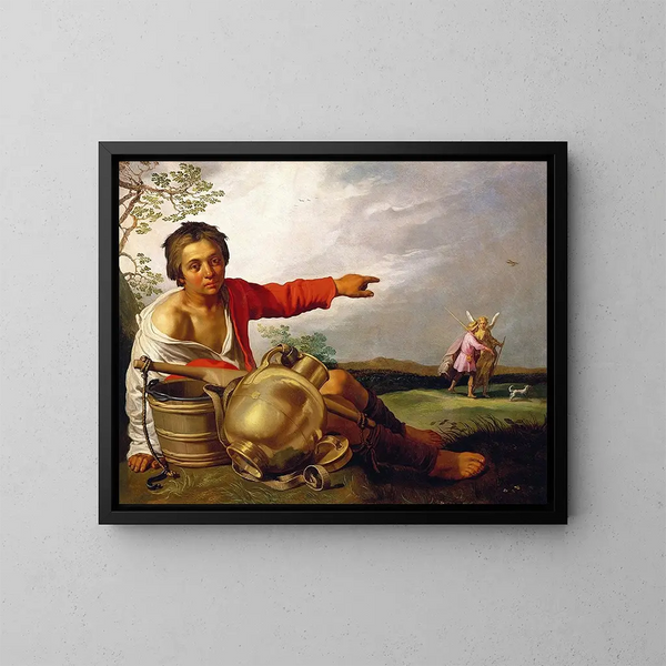 Le berger montrant Tobias et l'ange - Abraham Bloemaert — indrammet kunstværk på væggen