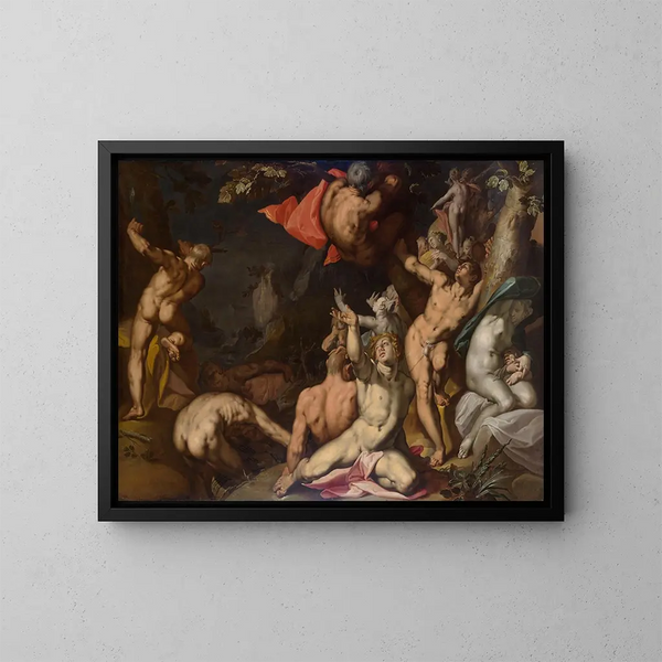 Le Déluge - Abraham Bloemaert — indrammet kunstværk på væggen