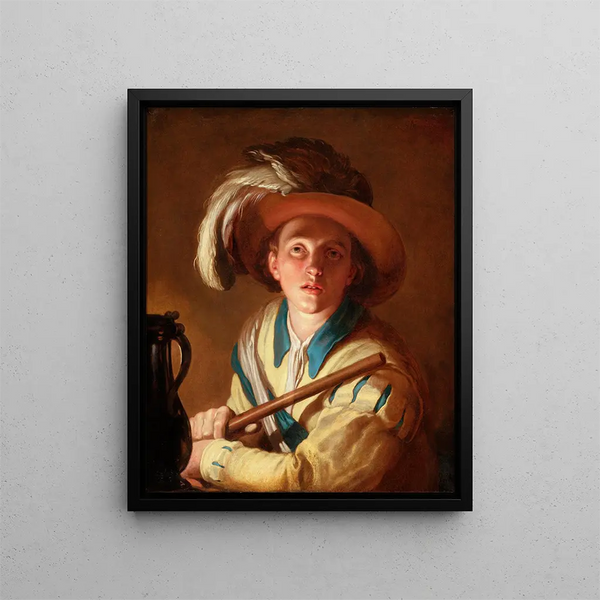 Le spiller på fløjte - Abraham Bloemaert — indrammet kunstværk på væggen