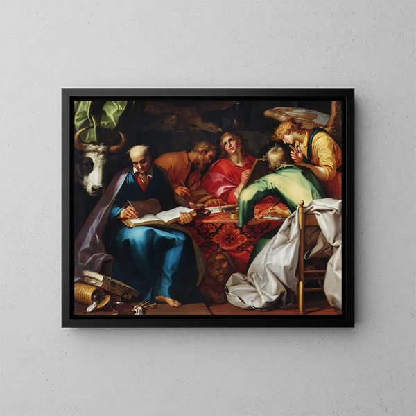 De fire evangelister - Abraham Bloemaert — indrammet kunstværk på væggen