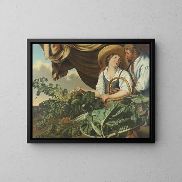Vendeur de légumes - Abraham Bloemaert — indrammet kunstværk på væggen