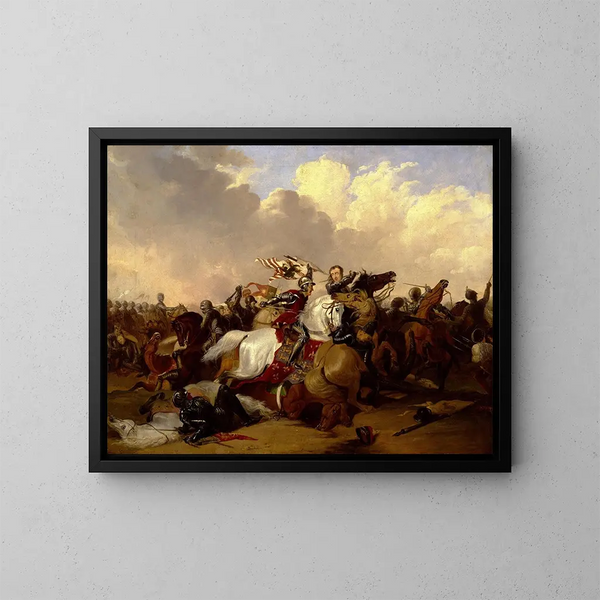 Bataille de Bosworth - Abraham Cooper — indrammet kunstværk på væggen