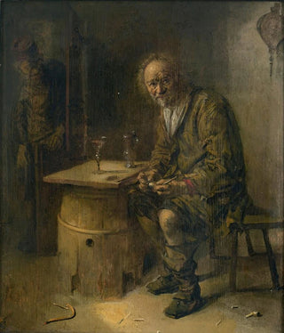 Abraham Diepraam - A man seated in an interior with a pipe.webp