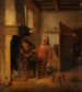 to landmænd, der drikker ved pejsen - Abraham Diepraam — visning af kunstværket