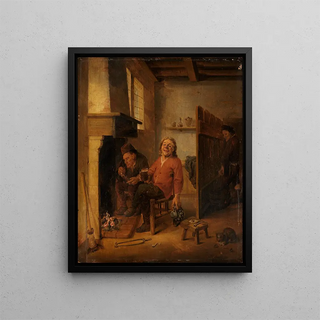 Abraham Diepraam - Zwei zechende Bauern am Kamin.webp