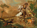 hunde, der angriber en bjørn - Abraham Hondius — visning af kunstværket