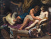 Hercules jager Faunus fra Omphale-sengen - Abraham Janssens — visning af kunstværket