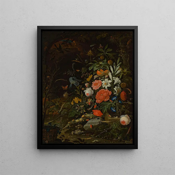 Abraham Mignon - Flowers and tiny creatures Vanitas.webp