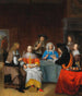 Et elegant selskab, der spiller kort - Abraham van Dijck — visning af kunstværket