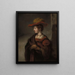 Saskia van Uylenburgh, kunstnerens Rembrandt's kone - Abraham van Dijck — indrammet kunstværk på væggen