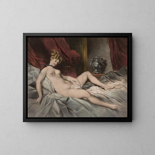 La femme à l'ombrelle - Achille Devéria — indrammet kunstværk på væggen