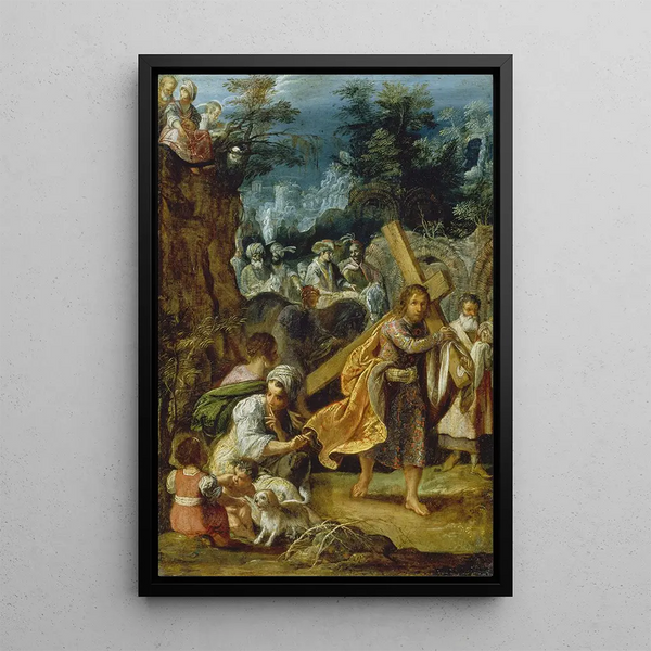 billedet "Entrée de l'empereur Héraclius à Jérusalem" - Adam Elsheimer — indrammet kunstværk på væggen