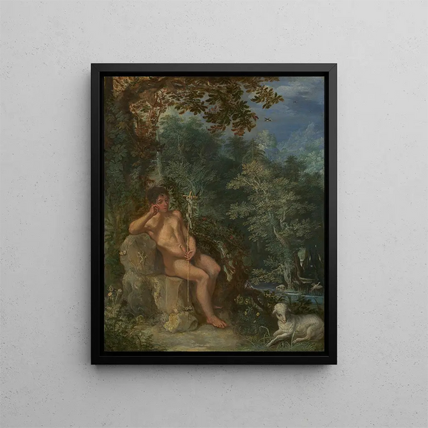 Saint Jean-Baptiste dans le désert - Adam Elsheimer — indrammet kunstværk på væggen