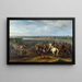 Louis XIV, der krydser i Holland til Lobith - Adam Frans van der Meulen — indrammet kunstværk på væggen