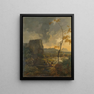 Adam Pynacker - Italian Landscape with Ancient Tempietto.webp